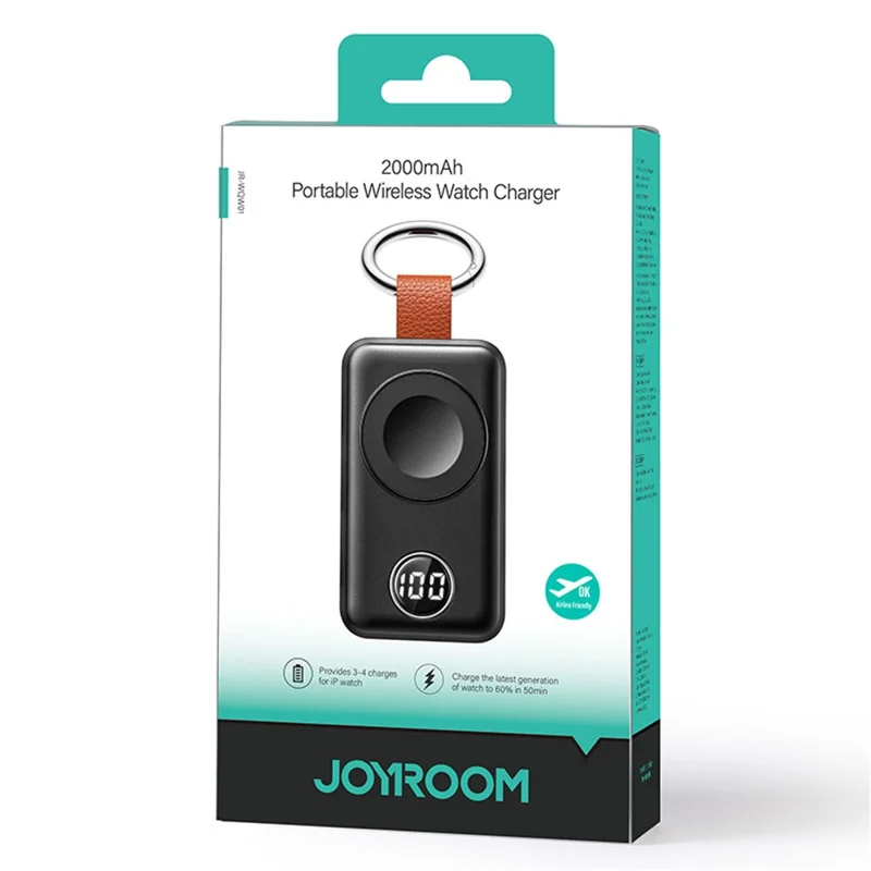 Joyroom JR-WQW01 2000mah Charger de Montre Sans Fil Portable Pour Apple Watch Series 8 / 7 / 6 / 5 / 4 / 3 / 2 / Se, Ultra Power Bank Smart Keychain Charger