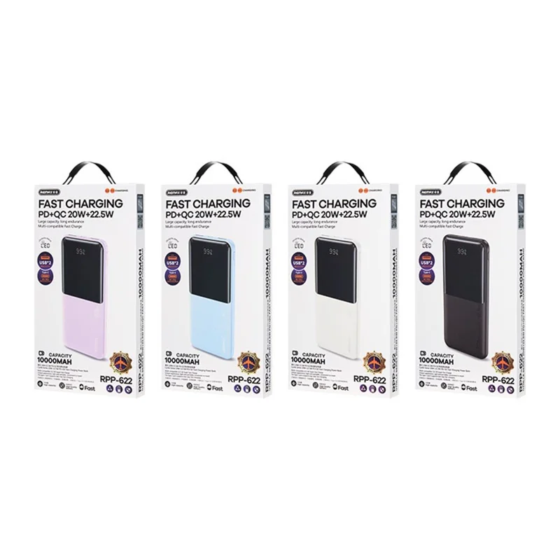 REMAX RPP-622 Power Bank 20W+22.5W PD+QC Fast Charging 10000mAh Battery Pack - Black