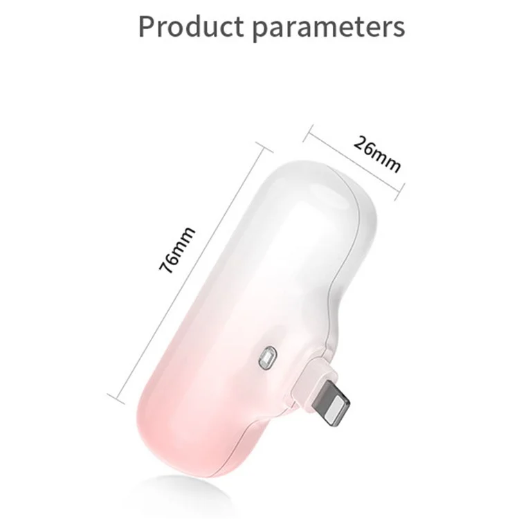 Z9 Mini Portatile 4000mAh Powerbank Caricabatterie Veloce 5V 2.1A Compatto per iOS / Android - Rosa Bianco / Connettore iP 