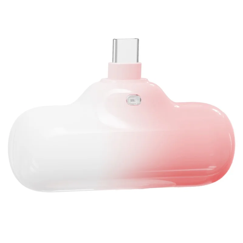 Z9 Mini Portable 4000mAh Phone Power Bank 5V 2.1A Fast Charger Compact Battery Pack for iOS  /  Android - Pink White  /  Type-C