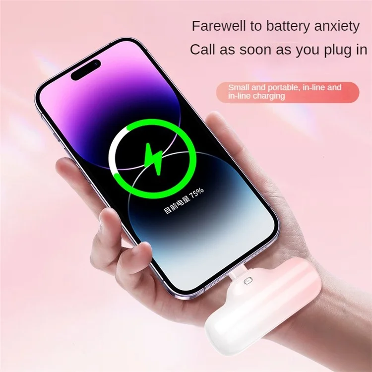 Z9 Mini Portable 4000mAh Phone Power Bank 5V 2.1A Fast Charger Compact Battery Pack for iOS  /  Android - Black  /  iP Connector