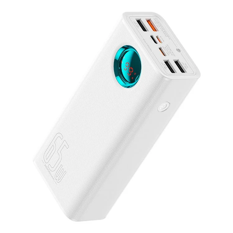 BASEUS Amblight Digital Display Fast Charge Power Bank 26800mAh 65W High Power Portable Phone Charger - White