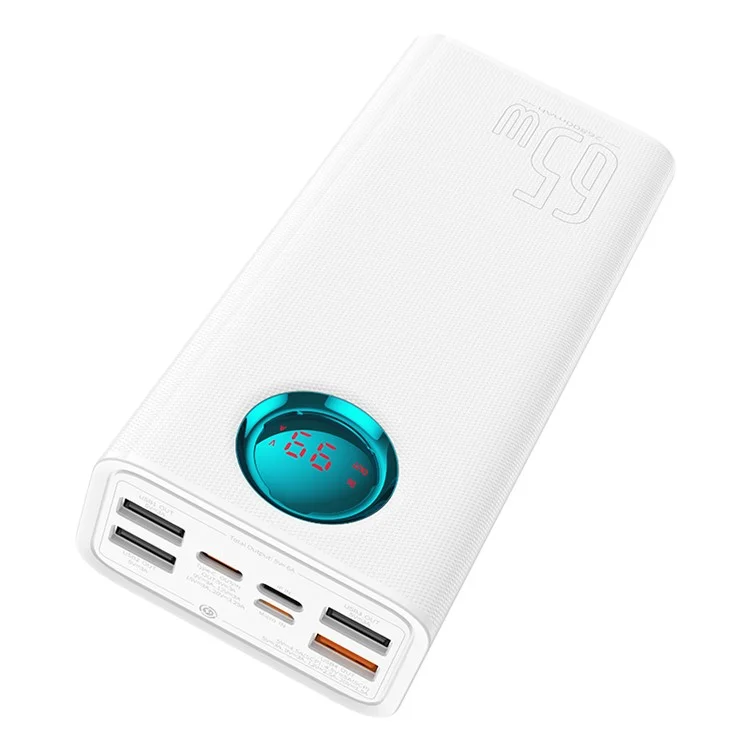 BASEUS Amblight Digital Display Fast Charge Power Bank 26800mAh 65W High Power Portable Phone Charger - White