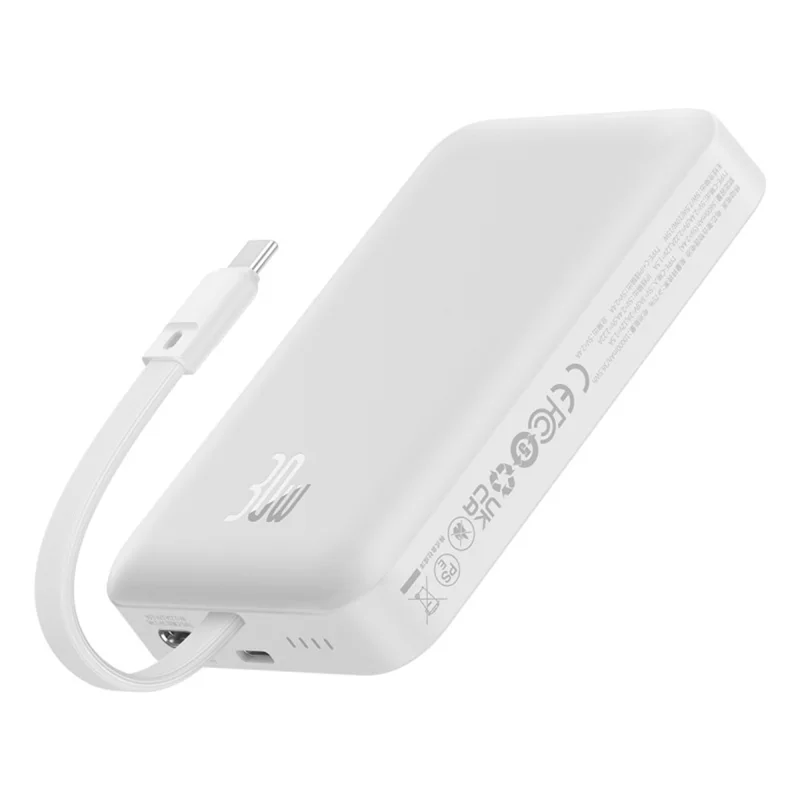 BASEUS Magnetic Mini Wireless Fast Charge Power Bank Type-C Edition 10000mAh 30W Battery Pack - White