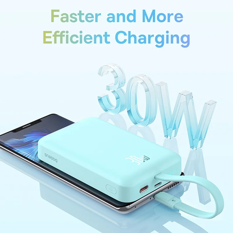 BASEUS Magnetic Mini Wireless Fast Charge Power Bank Type-C Edition 10000mAh 30W Battery Pack - Blue