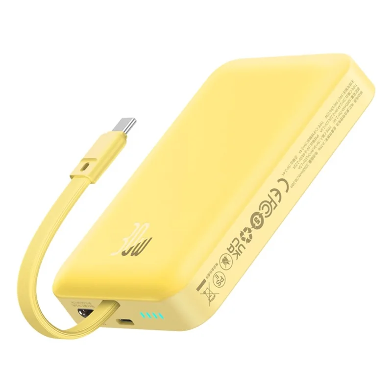 BASEUS Magnetic Mini Wireless Fast Charge Power Bank Type-C Edition 10000mAh 30W Battery Pack - Yellow