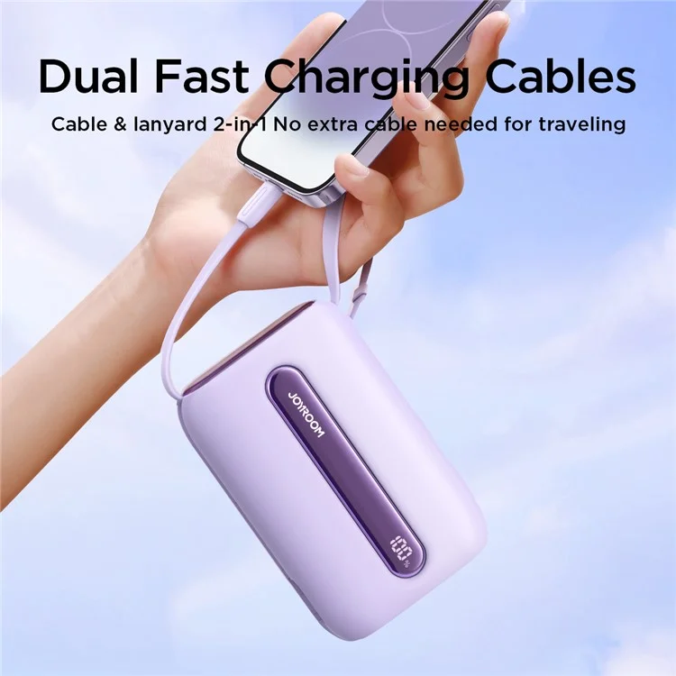 JOYROOM JR-L012 Plus 20000mAh Power Bank per telefono 22.5W Ricarica veloce Display LED Batteria per telefono - Viola