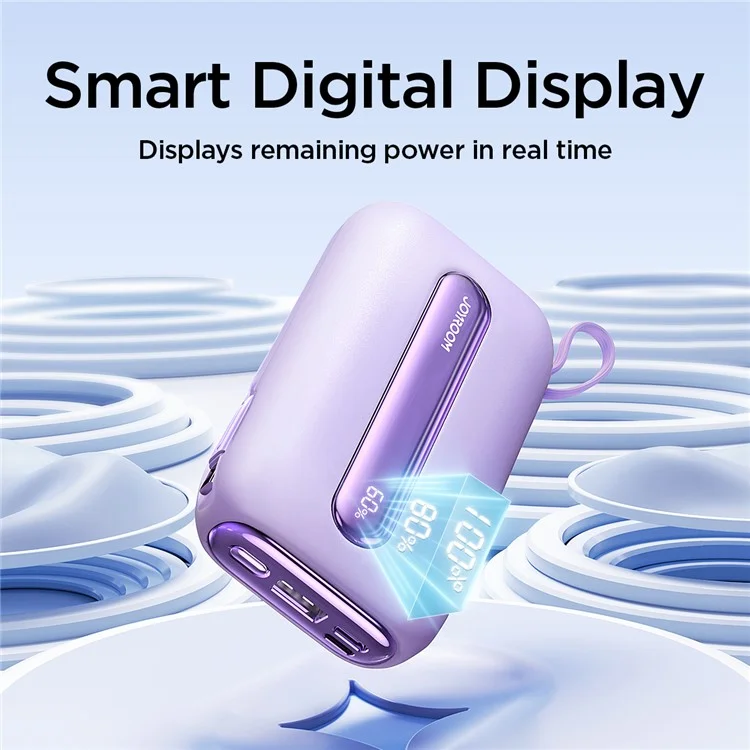 JOYROOM JR-L012 Plus 20000mAh Power Bank per telefono 22.5W Ricarica veloce Display LED Batteria per telefono - Viola