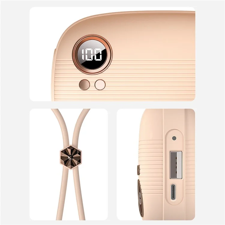 01D Hand Warmer Portable 2-in-1 10000mAh Power Bank Heating Great Gift with Digital Display (without CE) - Pink