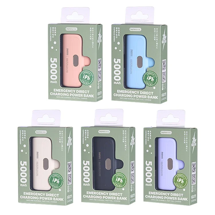REMAX RPP-632 Капсульная серия 2A Type-C Экстренное прямое зарядное устройство Power Bank 5000mAh Внешний аккумулятор для телефона - фиолетовый