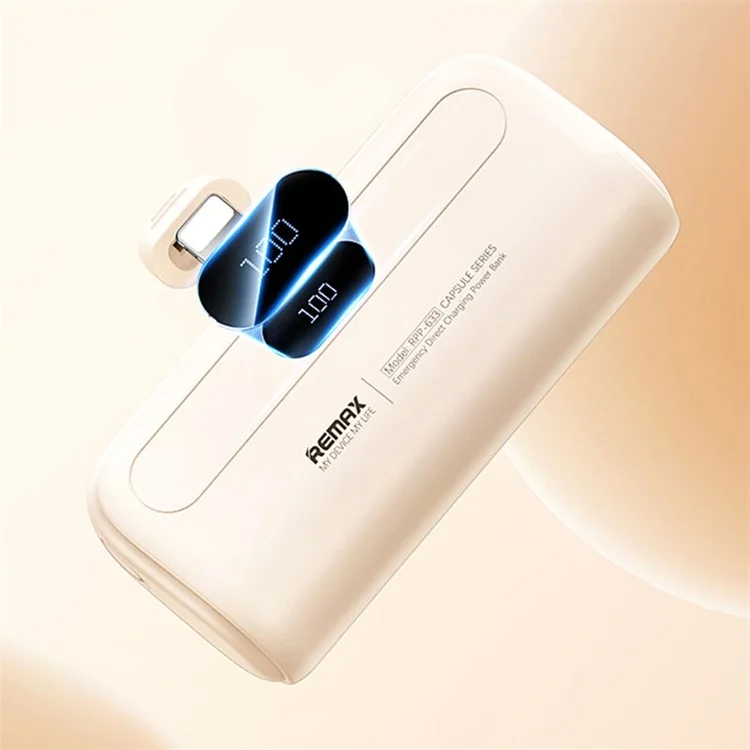 REMAX RPP-633 Série Capsule 2A iP Port 5000mAh Batterie Externe de Secours Charge Directe pour Téléphone - Rose