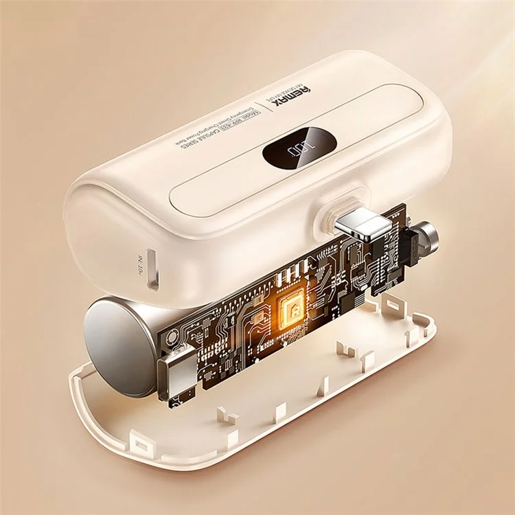 REMAX RPP-633 Série Capsule 2A iP Port 5000mAh Batterie Externe de Secours Charge Directe pour Téléphone - Rose