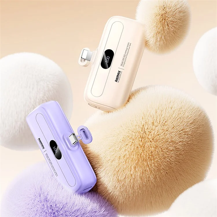 REMAX RPP-633 Série Capsule 2A iP Port 5000mAh Batterie Externe de Secours Charge Directe pour Téléphone - Rose