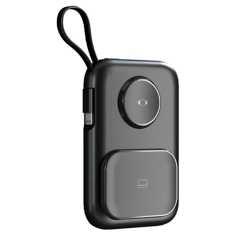 PS-621 3-in-1 5000mAh Kabel-Powerbank für Uhr, Headset, Mobiltelefon - Tragbares Ladegerät - Schwarz