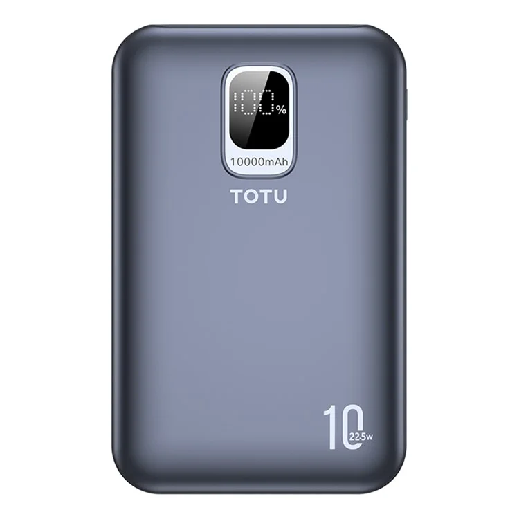 TOTU PB-1-W Magnetic Wireless Charger for Cell Phone 10000mAh Power Bank External Phone Battery - Grey