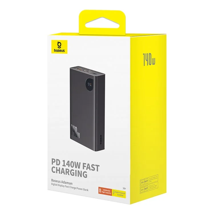 BASEUS Adaman Digital Display Power Bank 24000mAh 140W Portable Fast Charge Phone Battery Pack
