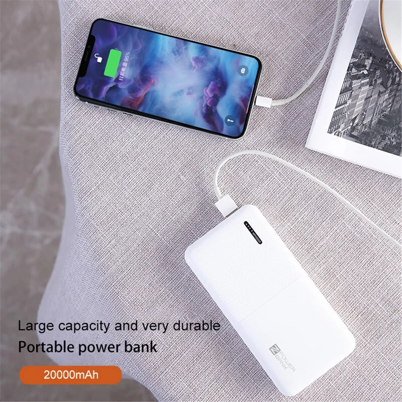 ZUZG MP-J02 Jane Series 20000mAh Polymer Power Bank Portable Phone Charger Ultra-Thin Battery Pack