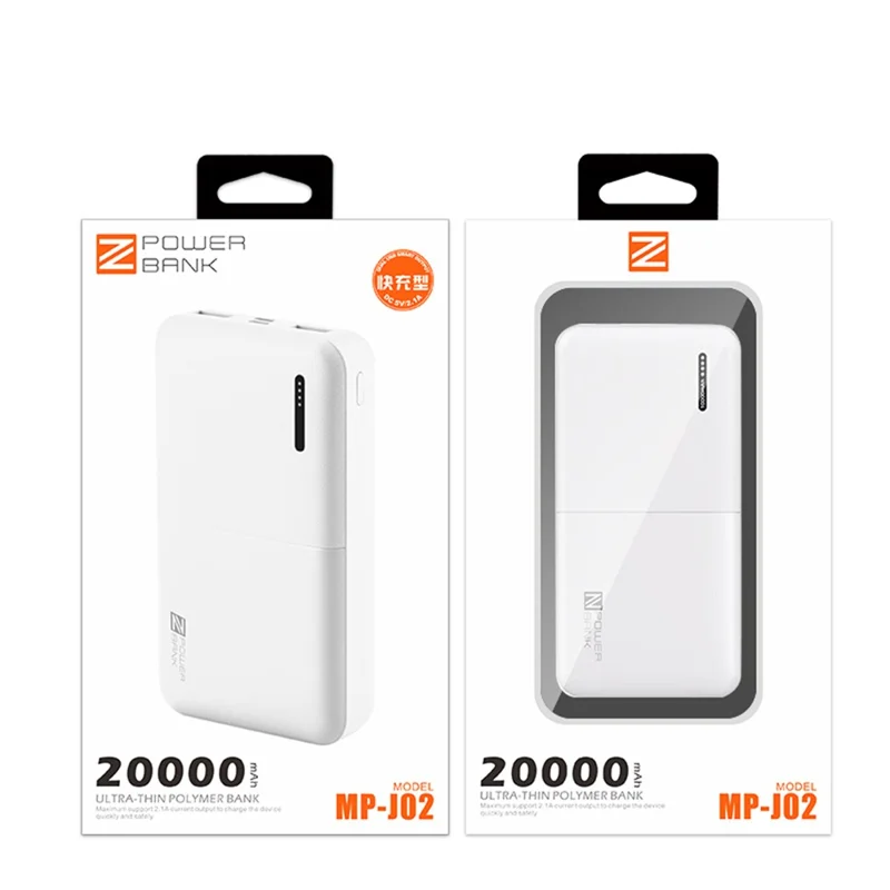 ZUZG MP-J02 Jane Series 20000mAh Polymer Power Bank Portable Phone Charger Ultra-Thin Battery Pack
