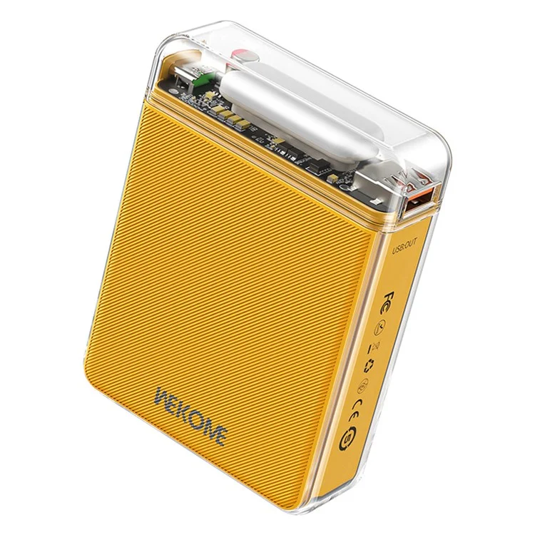 WEKOME WP-42 Serie Vanguard Gen7 Powerbank da 10000mAh con ricarica rapida a 22,5W - Giallo 