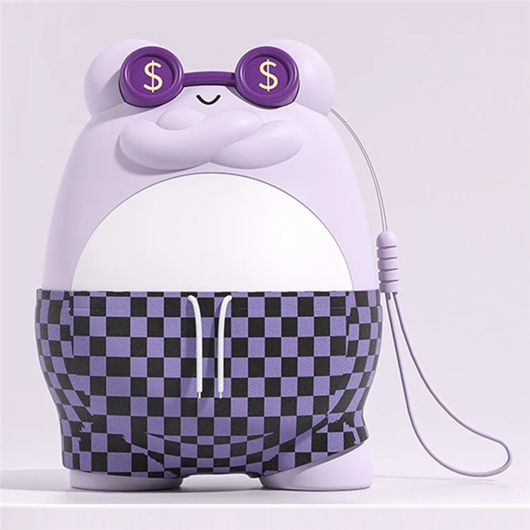 Cute Frog Shape Heating Power Bank 5600mAh Portable Phone Charger Hand Warmer Battery Pack - Purple