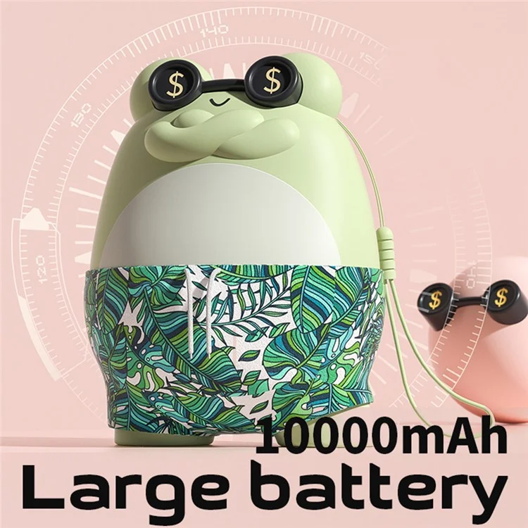 Cute Frog Shape Heating Power Bank 5600mAh Portable Phone Charger Hand Warmer Battery Pack - Purple