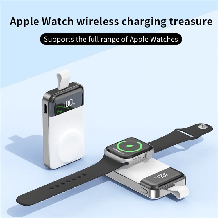 C06 For Apple Watch 2000mAh Portable Magnetic Wireless Charger Power Bank - White