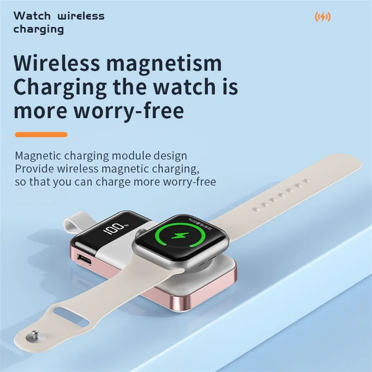 C06 Per Apple Watch 2000mAh Caricatore Wireless Magnetico Portatile Power Bank - Bianco