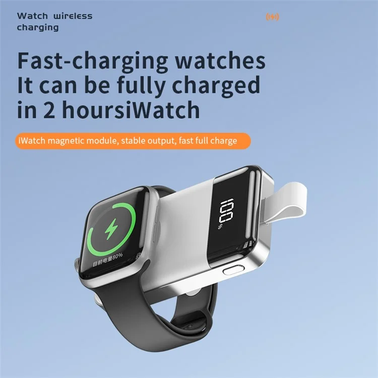C06 Per Apple Watch 2000mAh Caricatore Wireless Magnetico Portatile Power Bank - Bianco