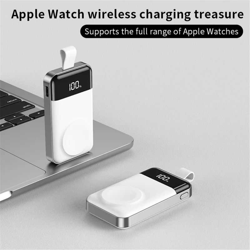 C06 For Apple Watch 2000mAh Portable Magnetic Wireless Charger Power Bank - Blue+White