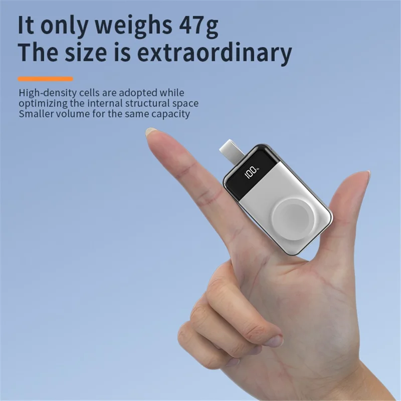 C06 For Apple Watch 2000mAh Portable Magnetic Wireless Charger Power Bank - Blue+White