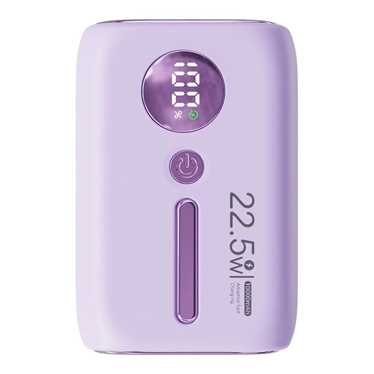 ROISKIN K0093 10000mAh Portable Power Bank Digital Display Cell Phone External Battery Pack - Purple