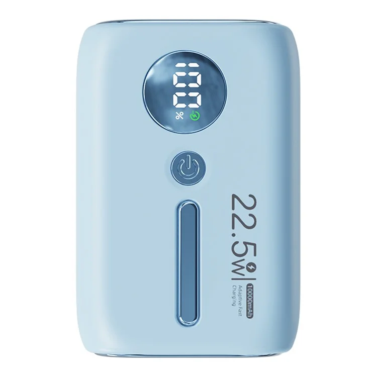 ROISKIN K0093 10000mAh Portable Power Bank Digital Display Cell Phone External Battery Pack - Sky Blue