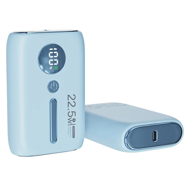 ROISKIN K0093 10000mAh Portable Power Bank Digital Display Cell Phone External Battery Pack - Sky Blue