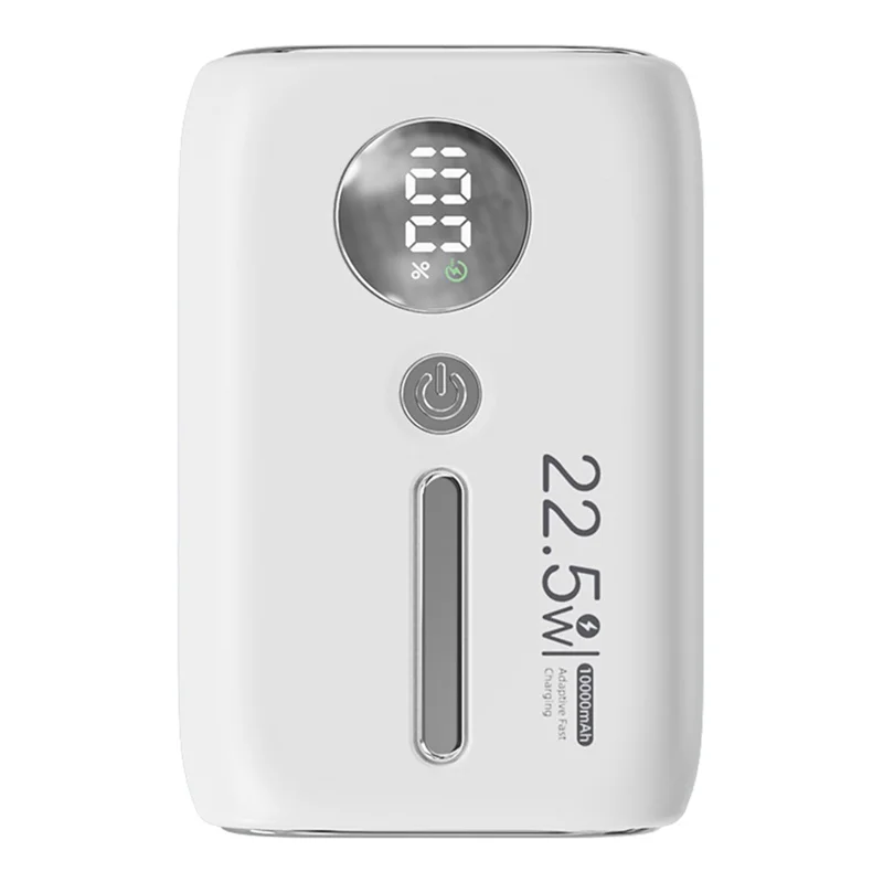 ROISKIN K0093 10000mAh Portable Power Bank Digital Display Cell Phone External Battery Pack - White