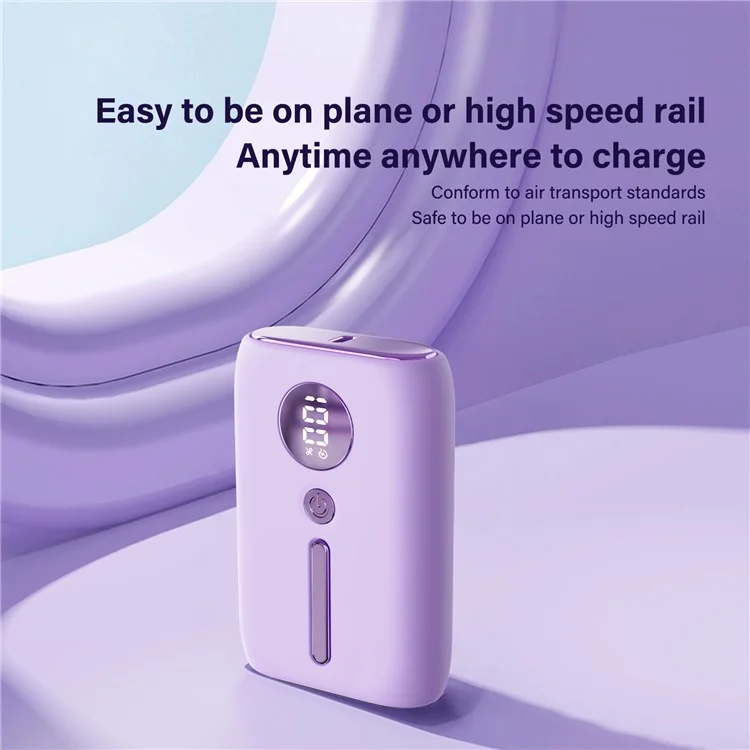 ROISKIN K0095 10000mAh Display Digitale Power Bank Caricatore Portatile per Cellulare Batteria Esterna - Bianco