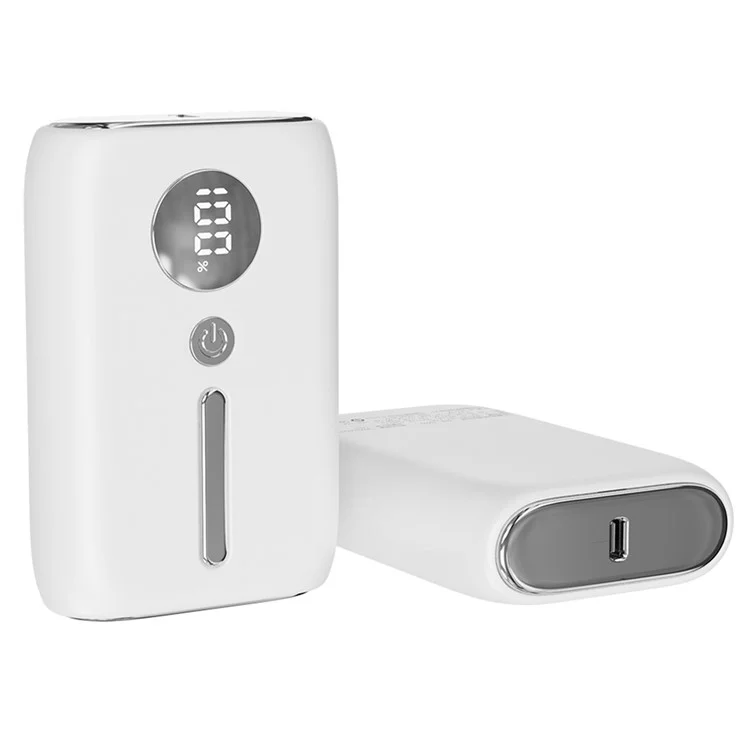 ROISKIN K0095 10000mAh Display Digitale Power Bank Caricatore Portatile per Cellulare Batteria Esterna - Bianco