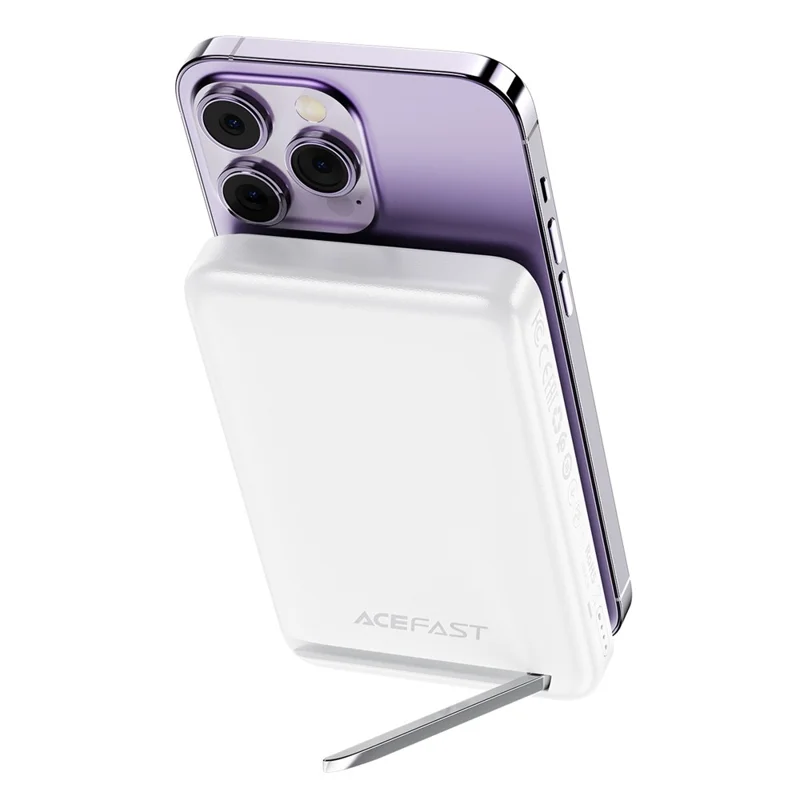 ACEFAST M6-10000 PD 20W Magnetic Wireless Charging 10000mAh Power Bank with Foldable Kickstand - White