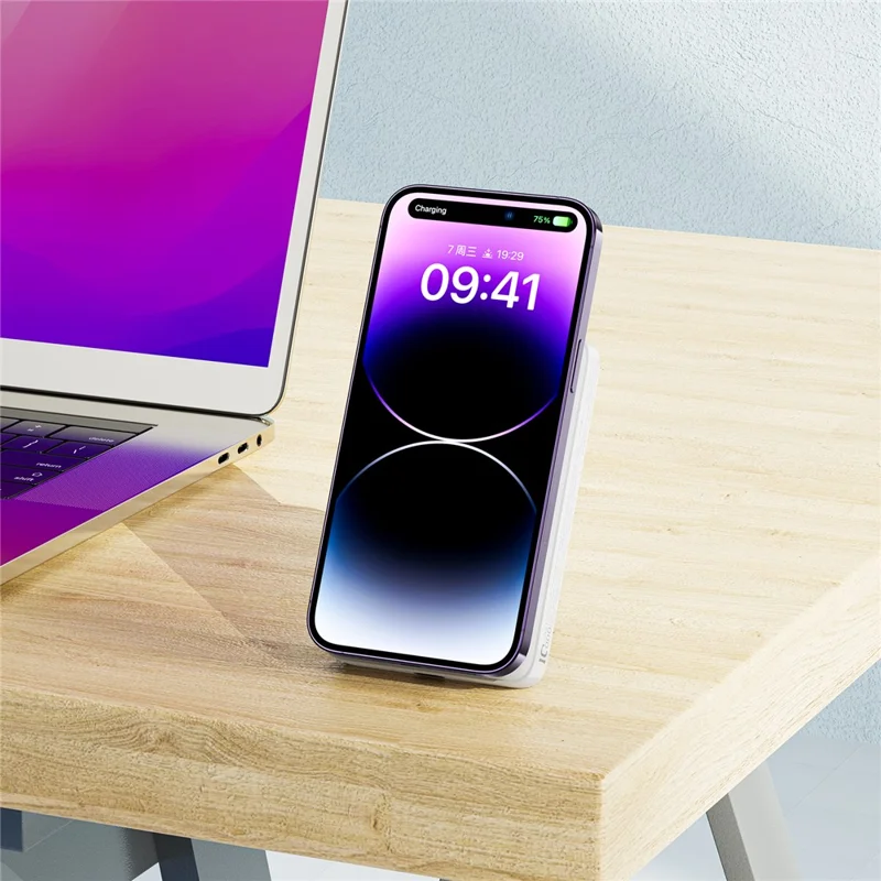 ACEFAST M6-10000 PD 20W Magnetic Wireless Charging 10000mAh Power Bank with Foldable Kickstand - White