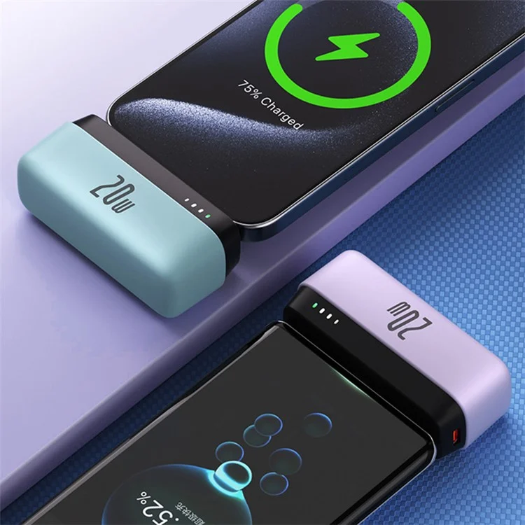 Carregador Portátil de Energia T160 iP PD 20W Mini Pocket Fast Carregador 5000mAh Bateria de Emergência para Celular - Branco