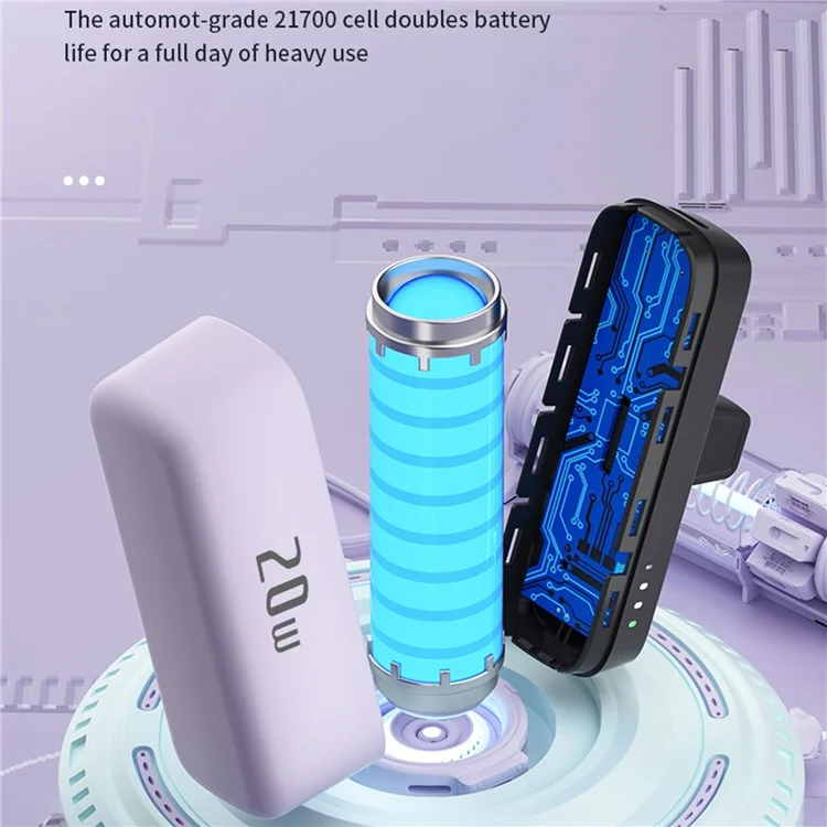 Портативное зарядное устройство T160 PD 20 Вт Type-C 5000 мАч с функцией быстрой зарядки - Голубое небо