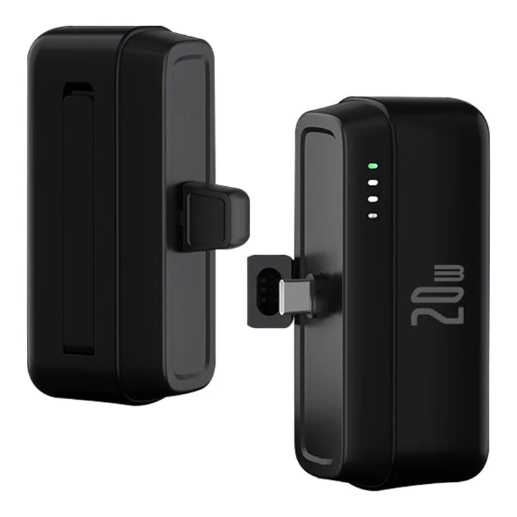 T160 PD 20W Type-C 5000mAh Power Bank Portable Mini Pocket Fast Charger Emergency Phone Battery Pack - Nero