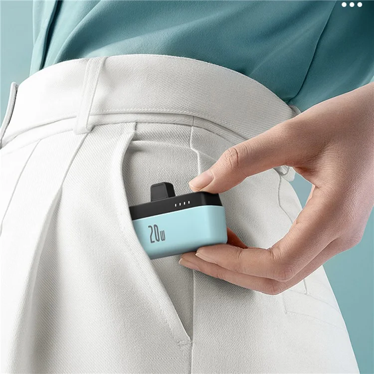 T160 PD 20W Type-C 5000mAh Power Bank Portable Mini Pocket Fast Charger Emergency Phone Battery Pack - Nero