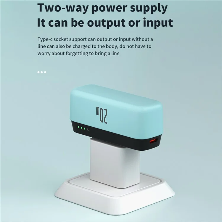 T160 PD 20W Type-C 5000mAh Power Bank Portable Mini Pocket Fast Charger Emergency Phone Battery Pack - Nero