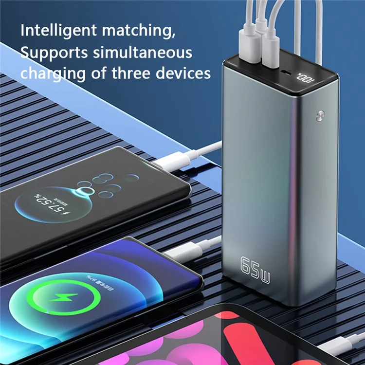 T146LP 30000mAh 65W PD Fast Charging Power Bank Phone Charger External Battery
