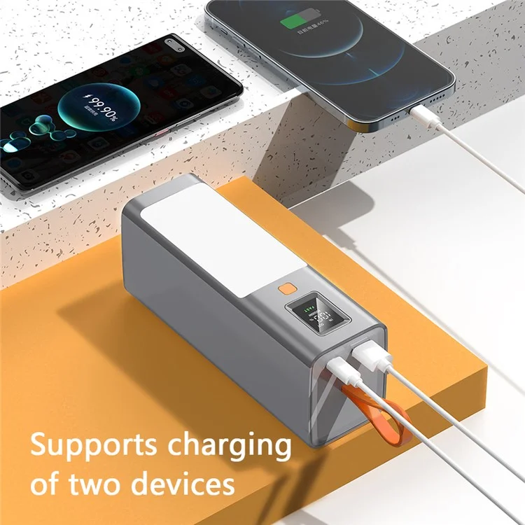T133LP 40000mAh PD 100W Fast Charging Power Bank Chargeur de Portable et Ordinateur Portable Batterie Externe avec Lumière LED