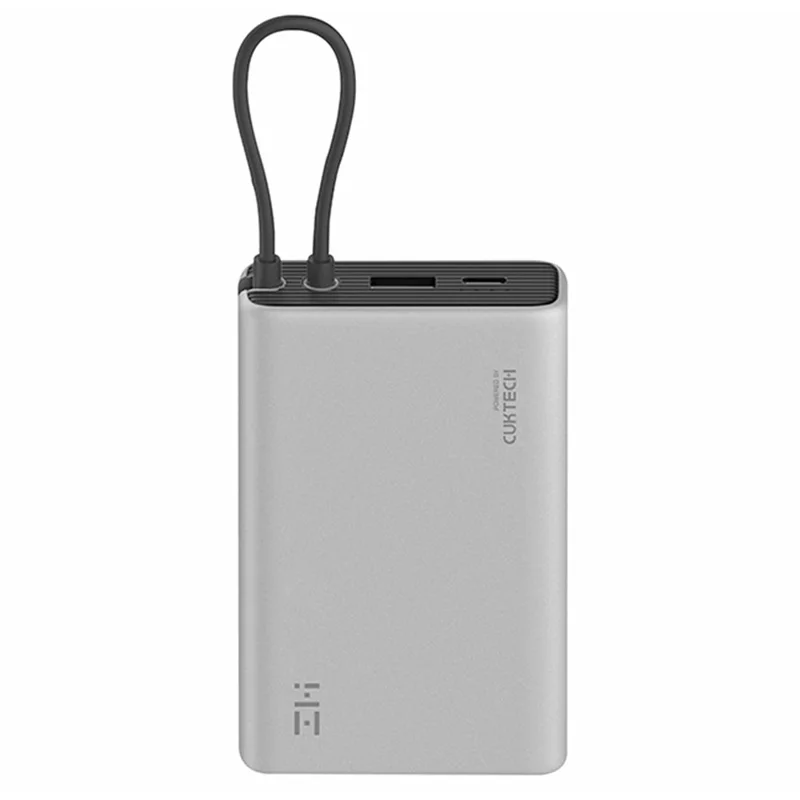 ZMI P17 22.5W 10000mAh Power Bank Built-in Type-C Cable Phone Charger External Battery - Grey