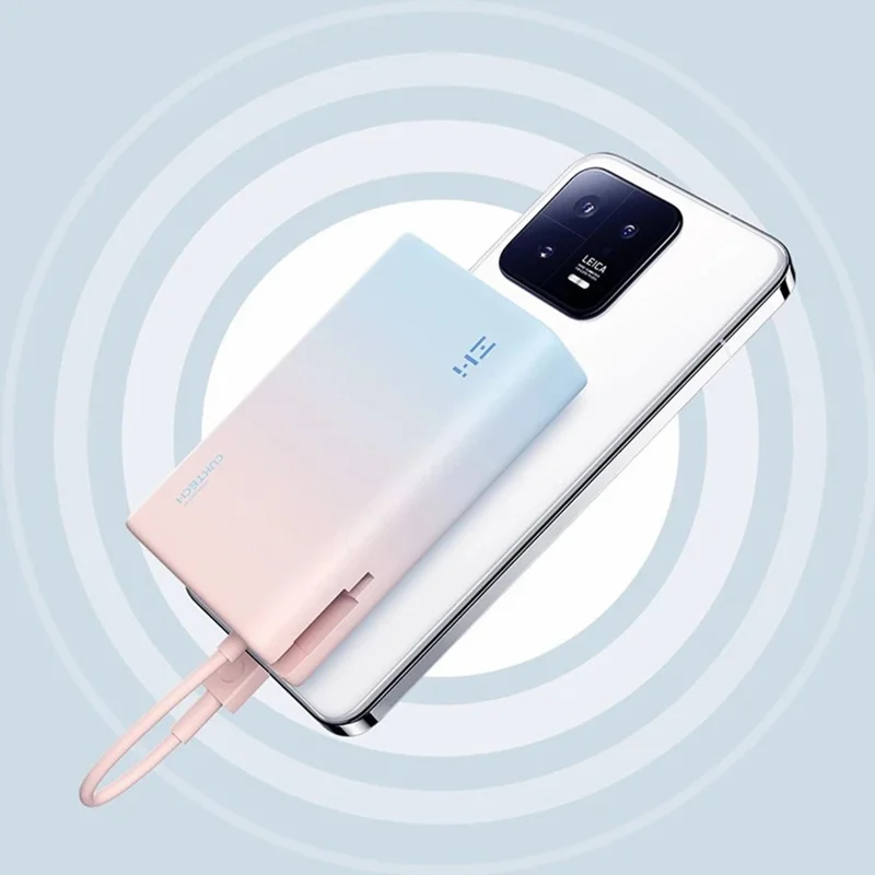 ZMI P17 22.5W 10000mAh Power Bank Built-in Type-C Cable Phone Charger External Battery - Grey