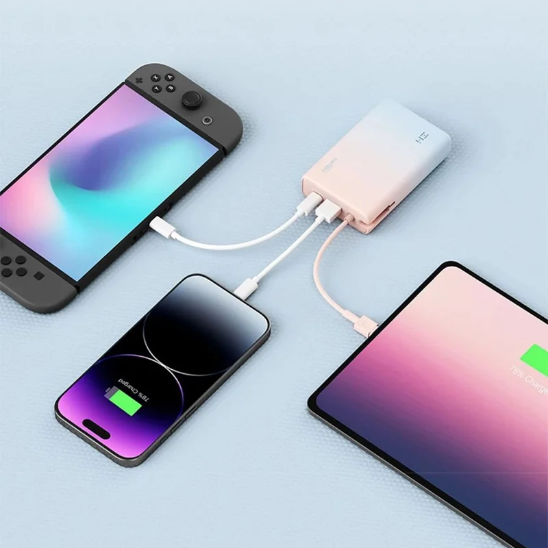 ZMI P17 22.5W 10000mAh Power Bank Built-in Type-C Cable Phone Charger External Battery - Grey