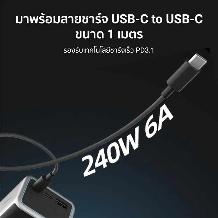 CUKTECH PB200P 150W Cell Phone Power Bank No. 15 P+Series 20000mAh Portable Phone Charger with 2 Type-C+1USB Ports