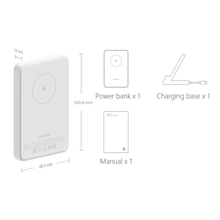 XIAOMI P05ZM Para iPhone 12-15 Série Carregador Sem Fio Magnético Power Bank 5000mAh Suporte de Carregamento